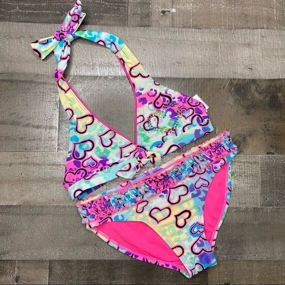 Angel Beach Heart Pattern Bikini Set size 8 - Picture 9 of 9